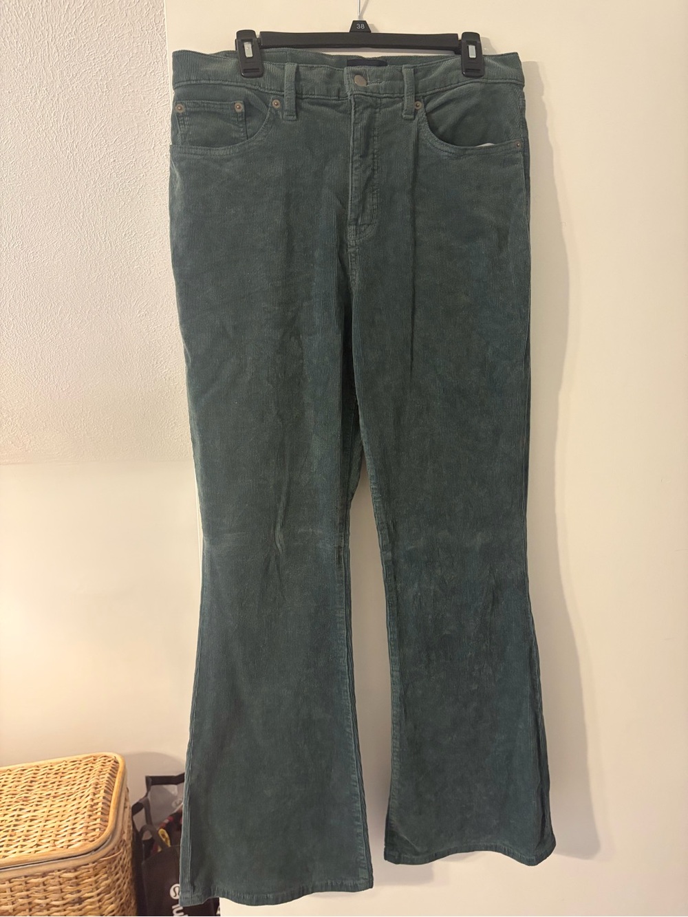 Lucky Brand Teal Green Corduroy Flare Jeans
